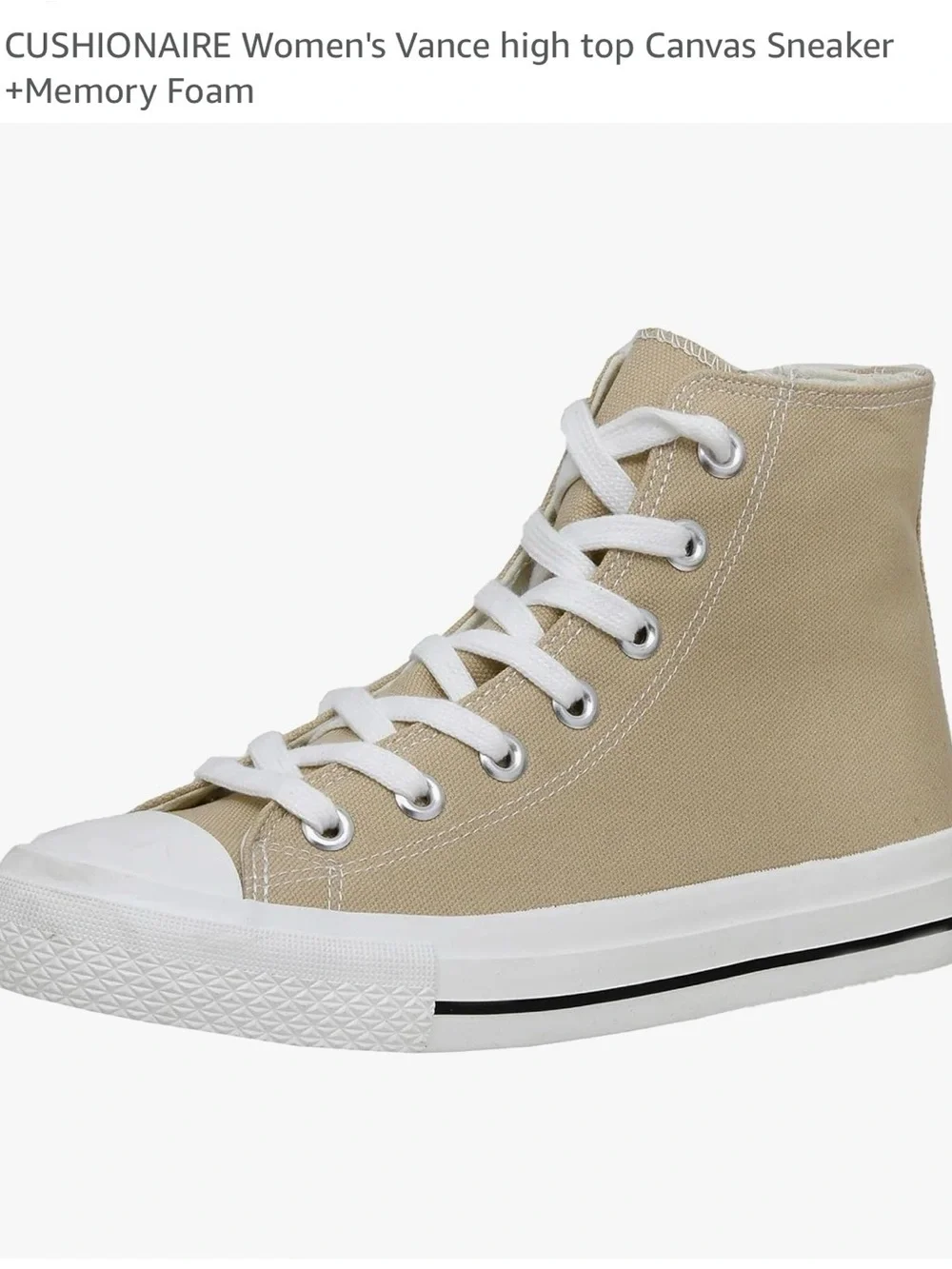 High Top Canvas Sneaker in Tan with White Sole